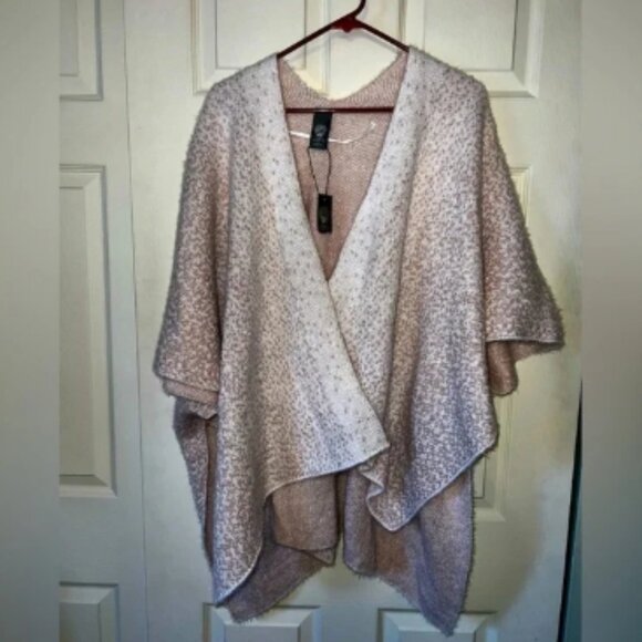 Vince Camuto NWT Pink & Cream Open Poncho Cardigan - Picture 1 of 5